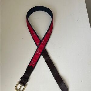 Vineyard Vines Lacrosse Stick Red and Brown Men's Belt